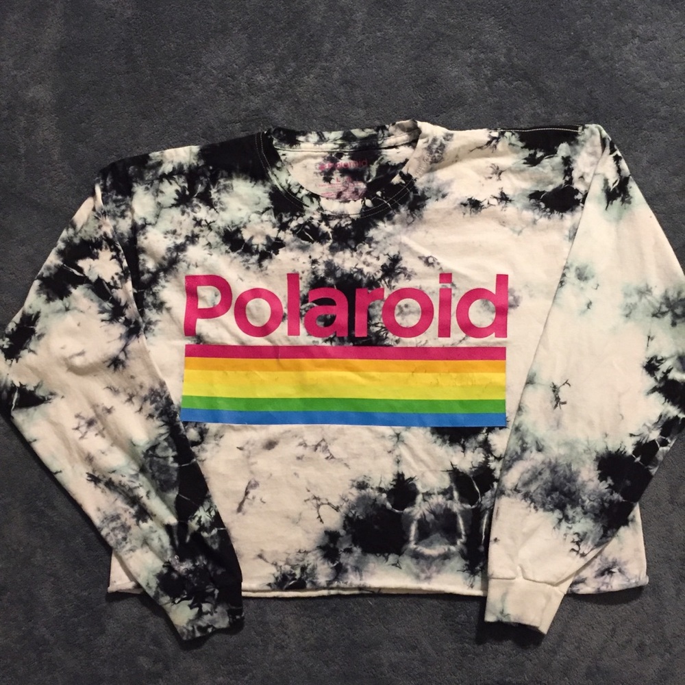 🌴 5/$50 Vintage Polaroid crinkle tie dye Tee Women’s Sz L